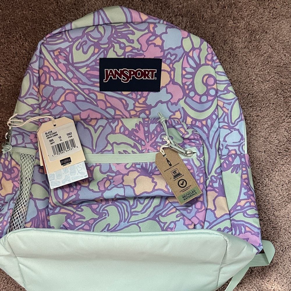 JanSport Mint and Pastel Pattern Backpack